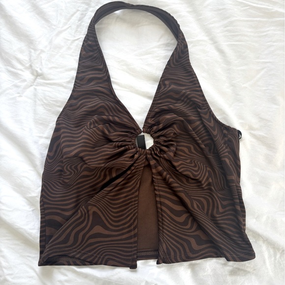 H&M Brown Halter Top NWT - Picture 1 of 4